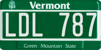 VT license plate LDL787