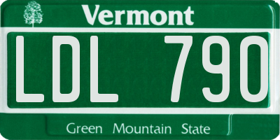 VT license plate LDL790