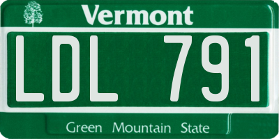 VT license plate LDL791