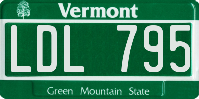 VT license plate LDL795