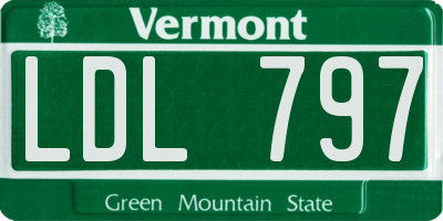 VT license plate LDL797