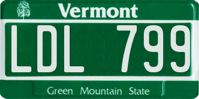 VT license plate LDL799