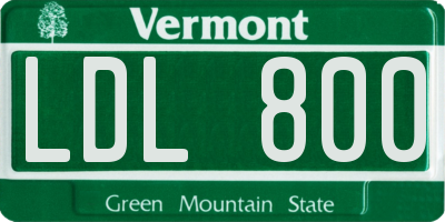 VT license plate LDL800