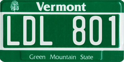VT license plate LDL801