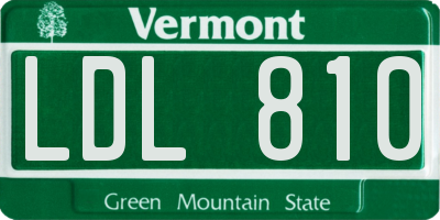 VT license plate LDL810