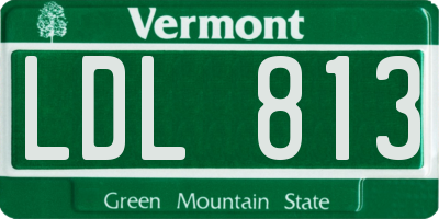VT license plate LDL813