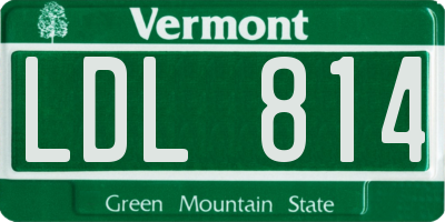 VT license plate LDL814