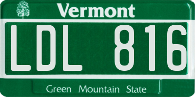 VT license plate LDL816