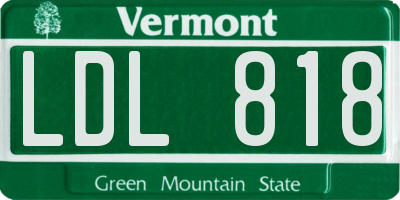 VT license plate LDL818