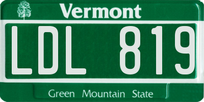 VT license plate LDL819