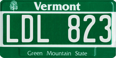 VT license plate LDL823