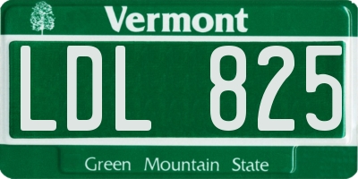 VT license plate LDL825