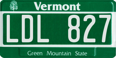 VT license plate LDL827