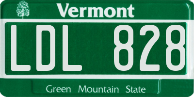VT license plate LDL828