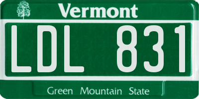 VT license plate LDL831