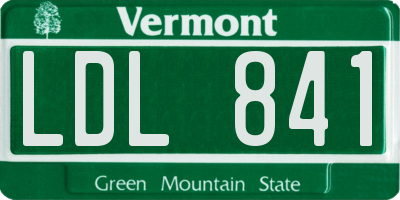 VT license plate LDL841