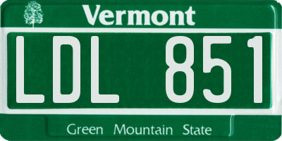 VT license plate LDL851