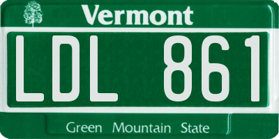 VT license plate LDL861
