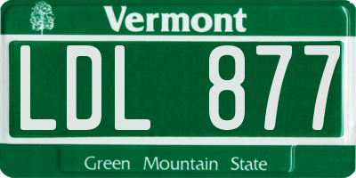 VT license plate LDL877