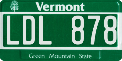 VT license plate LDL878