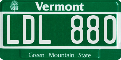 VT license plate LDL880