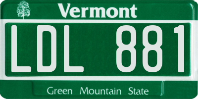 VT license plate LDL881