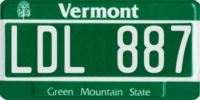 VT license plate LDL887