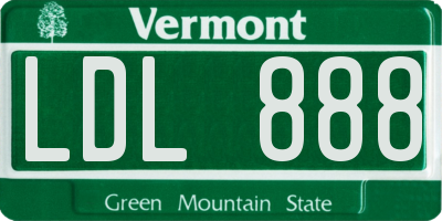 VT license plate LDL888