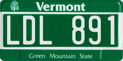 VT license plate LDL891