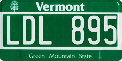 VT license plate LDL895