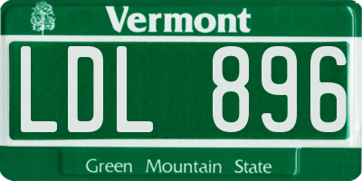 VT license plate LDL896
