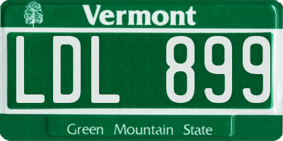 VT license plate LDL899