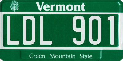 VT license plate LDL901