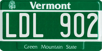 VT license plate LDL902