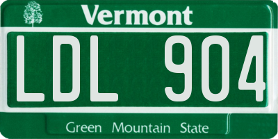 VT license plate LDL904
