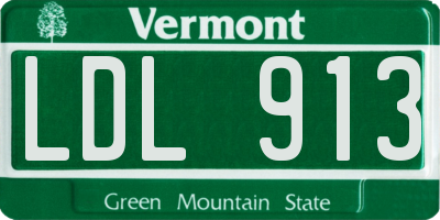 VT license plate LDL913