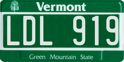 VT license plate LDL919