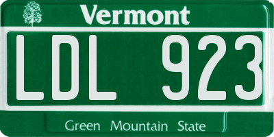 VT license plate LDL923