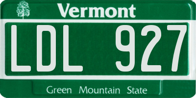 VT license plate LDL927