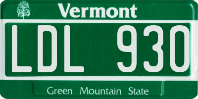 VT license plate LDL930