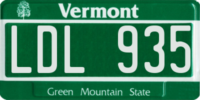 VT license plate LDL935
