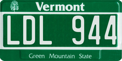 VT license plate LDL944