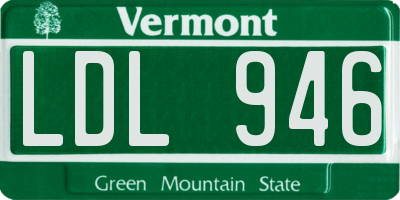 VT license plate LDL946