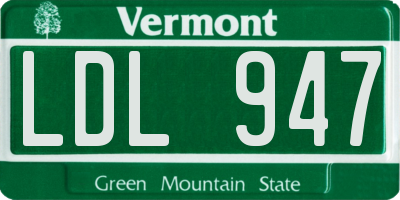 VT license plate LDL947