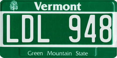 VT license plate LDL948