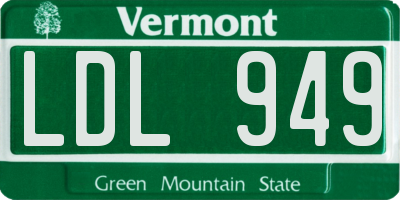 VT license plate LDL949