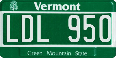 VT license plate LDL950