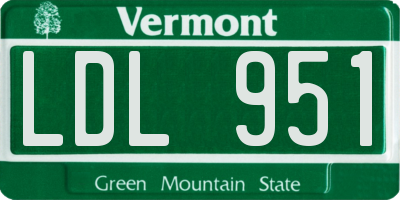 VT license plate LDL951