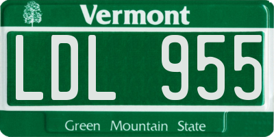 VT license plate LDL955