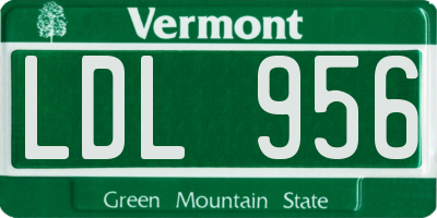 VT license plate LDL956